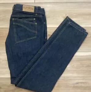 RUFSKIN Men's Slim Straight Cotton Denim Jeans Dark Blue Size 34 Made in USA